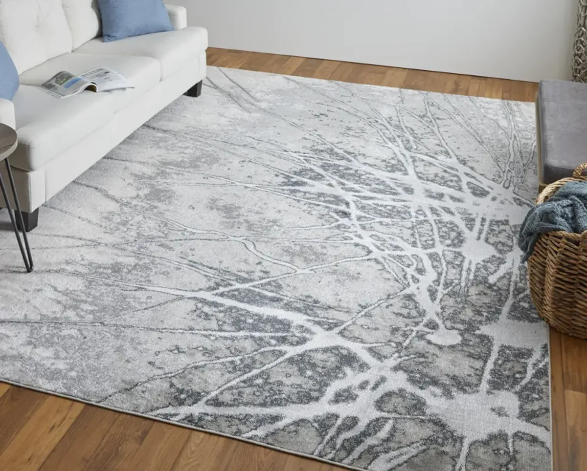 Astra 39L5F Gray/Silver/Ivory 5' x 8' Rug