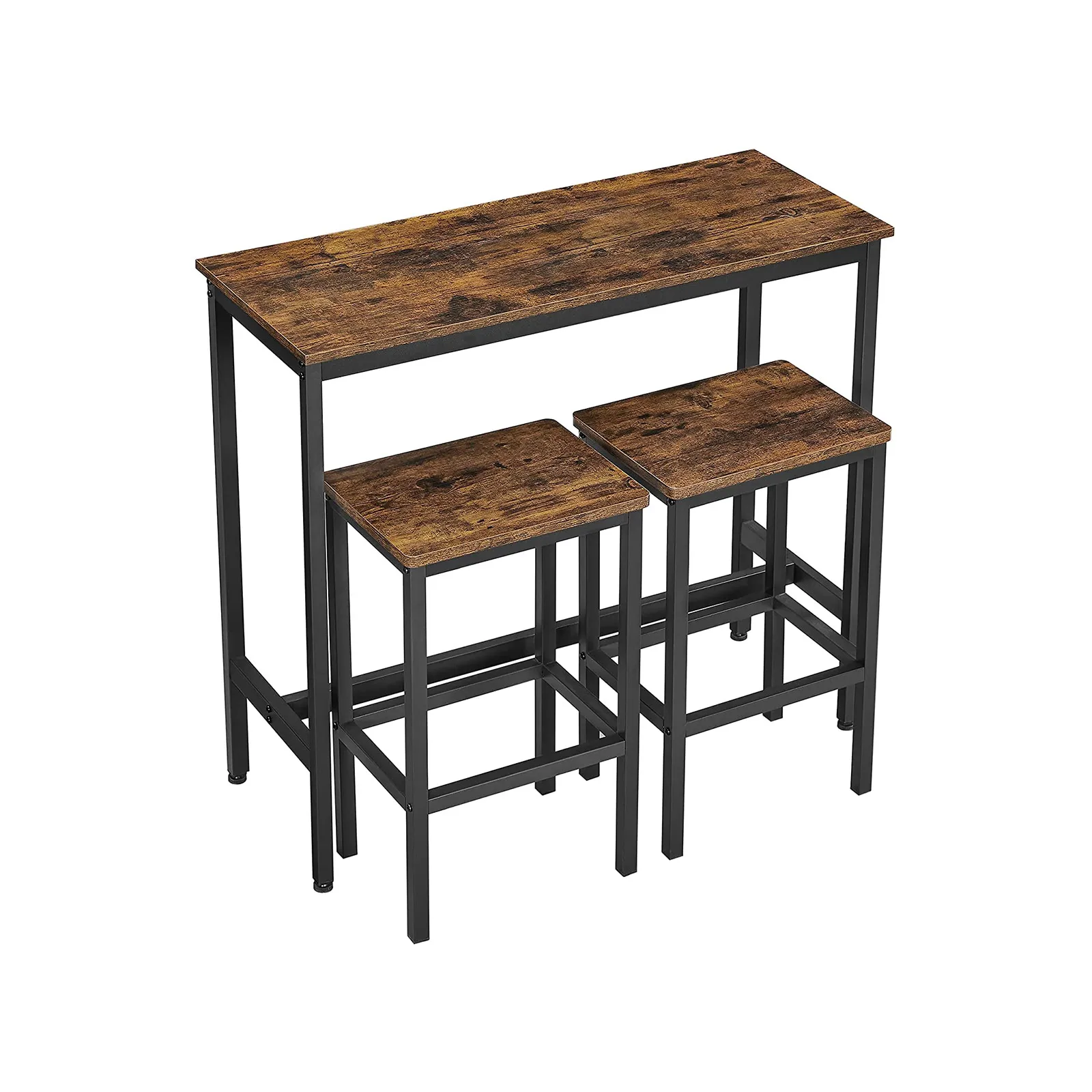 Dining Table and Chairs Set - Bar Height Table with 2 Matching Stools