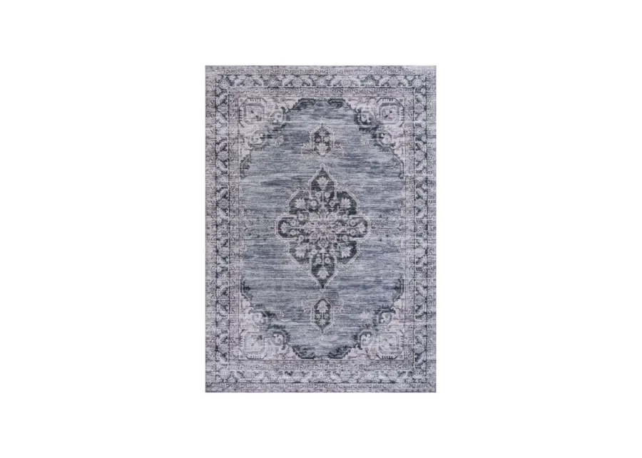 Wincer Chenille Cottage Medallion Machine-Washable Area Rug