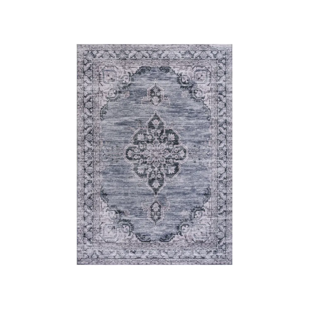 Wincer Chenille Cottage Medallion Machine-Washable Area Rug