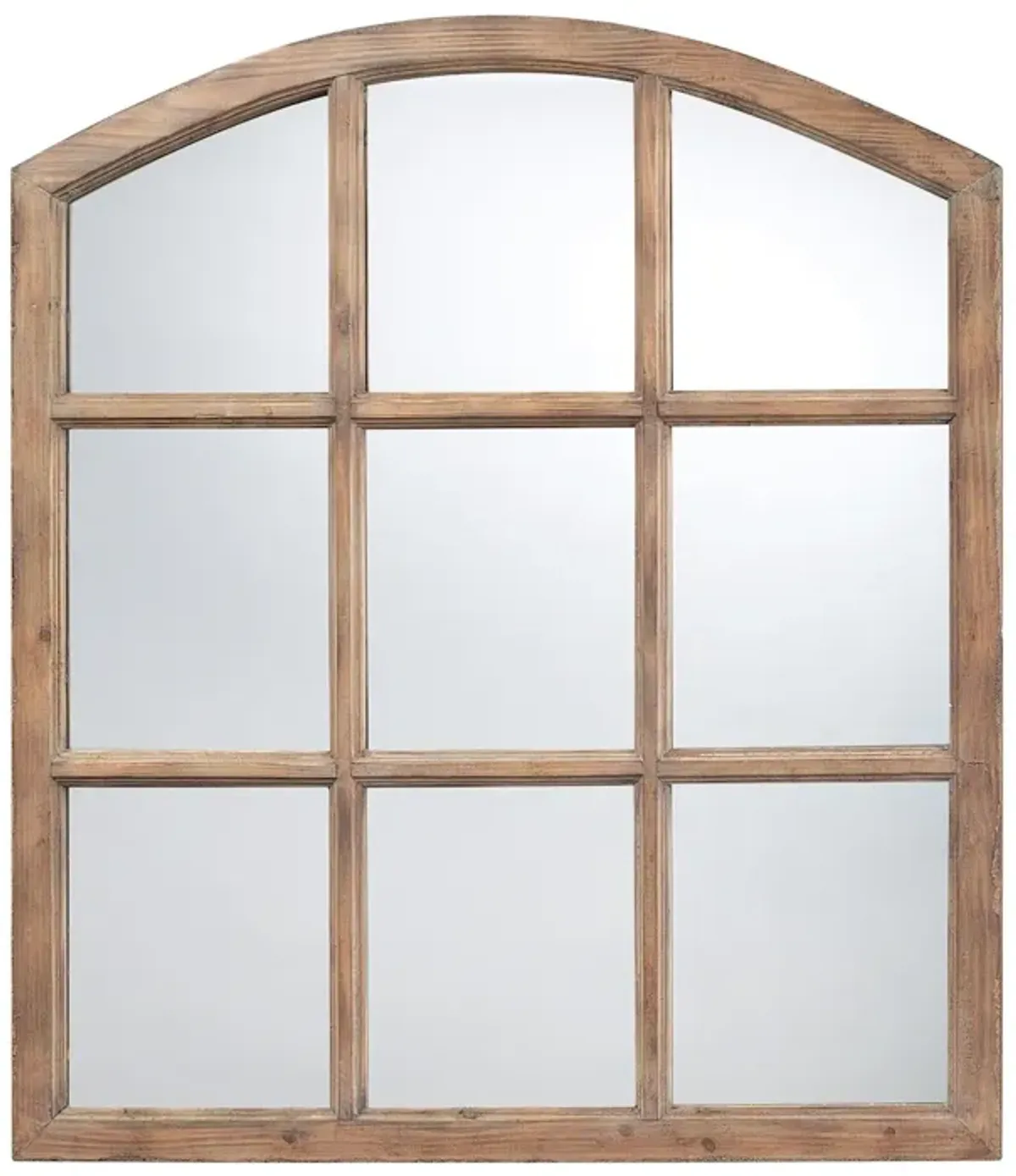 37" Natural Oak Window Shaped Wall Mirror