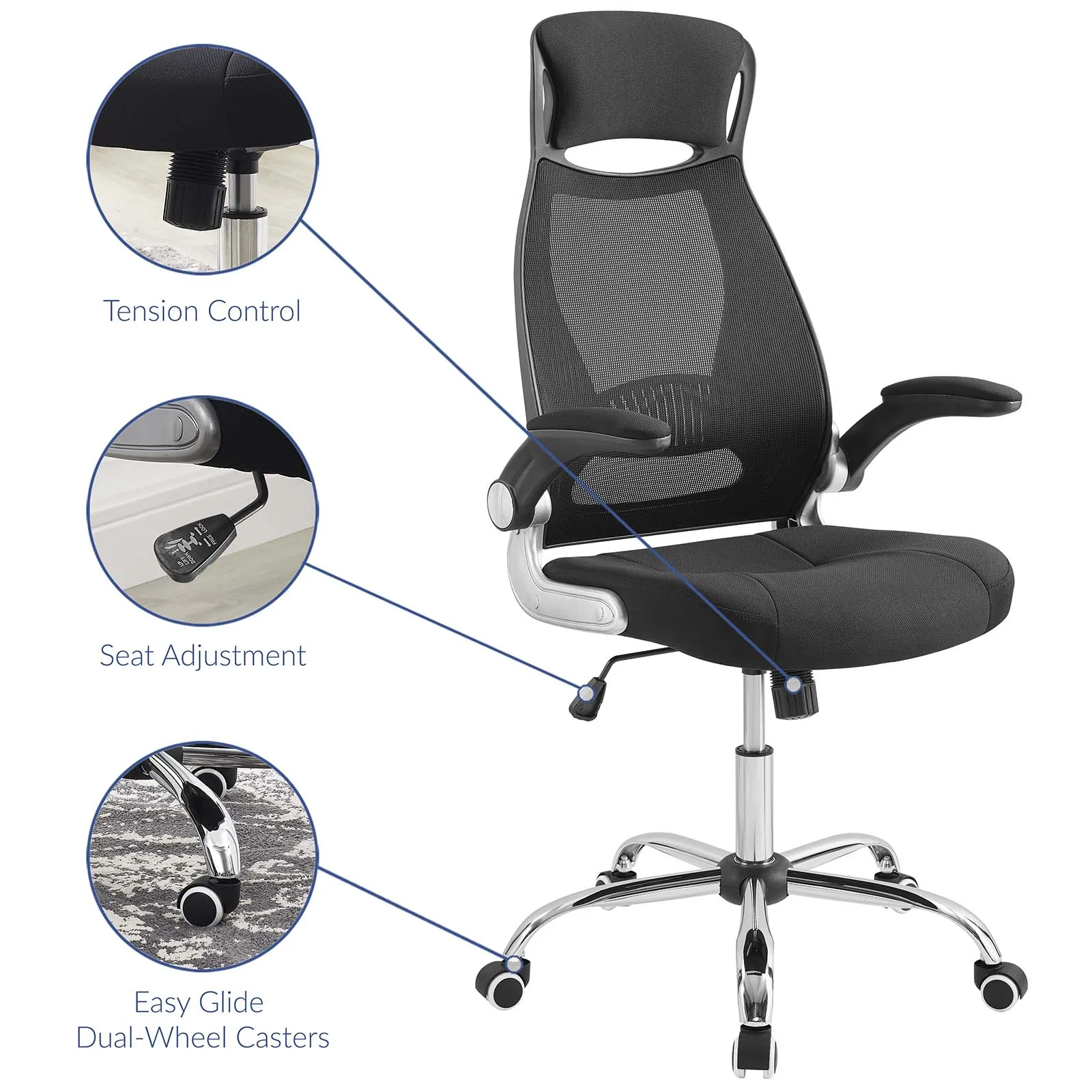 Modway Furniture - Expedite Highback Office Chair Black