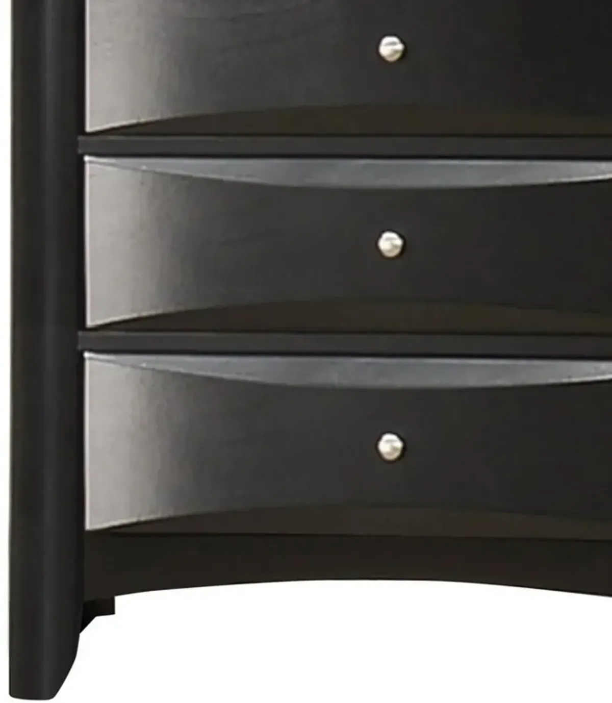 Ica 49 Inch Tall Dresser Chest, 5 Chambered Drawers, Felt Lined, Black - Benzara