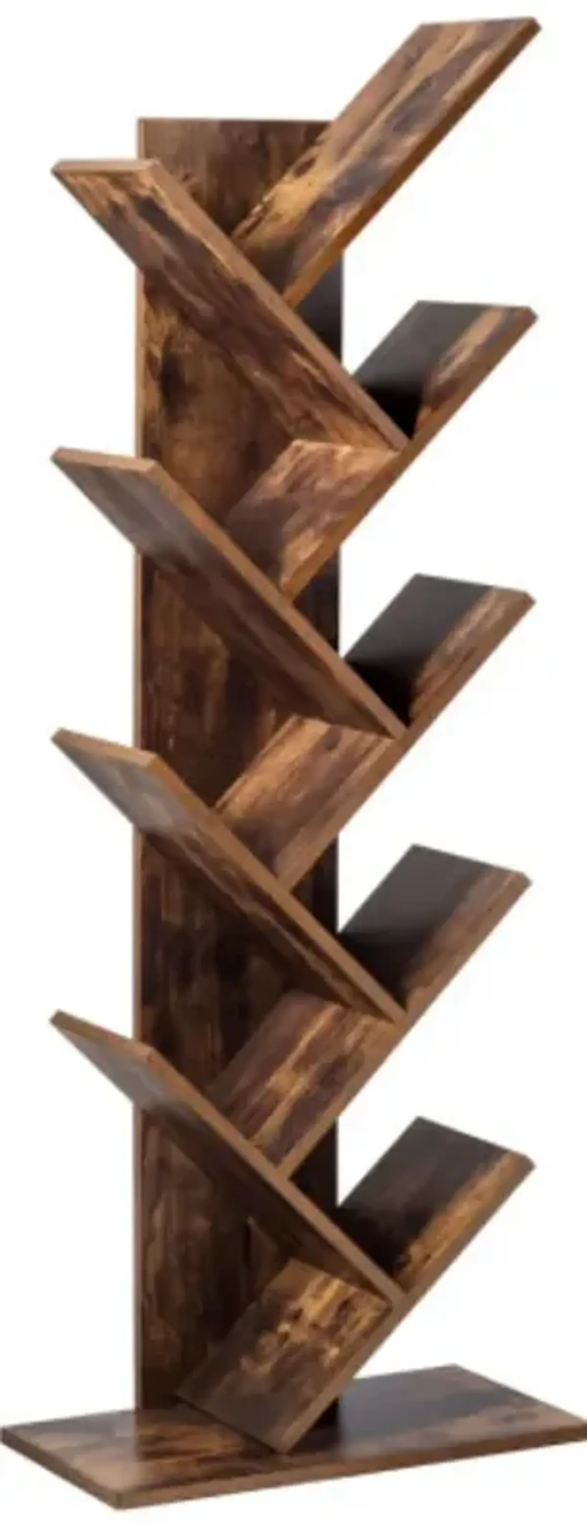 8-Tier Free Standing Tree Bookshelf-Coffee