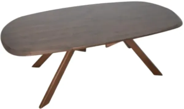 Ziva Dining Table, 3D Edges, Brown Full Solid Wood 83 Inch Rectangular - Benzara