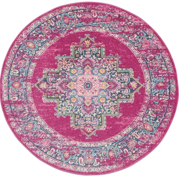 Passion PSN03 Fuchsia 4' x Round Rug