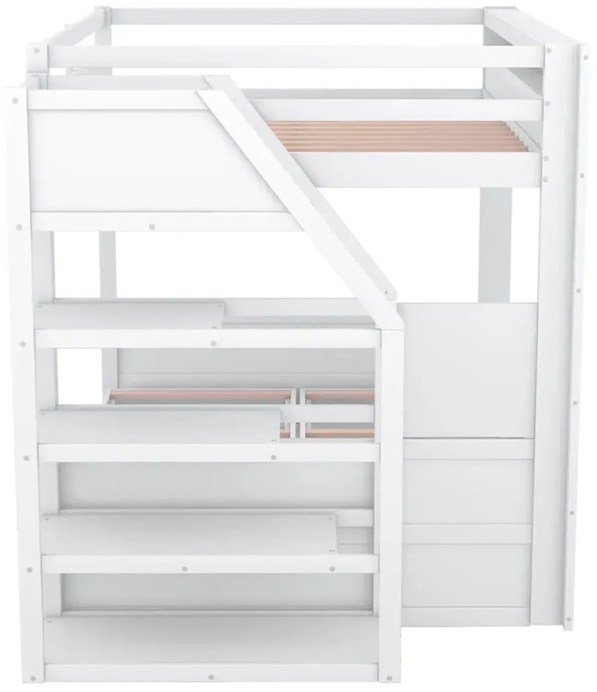 Merax Convertible Bunk Bed with Storage Staircase