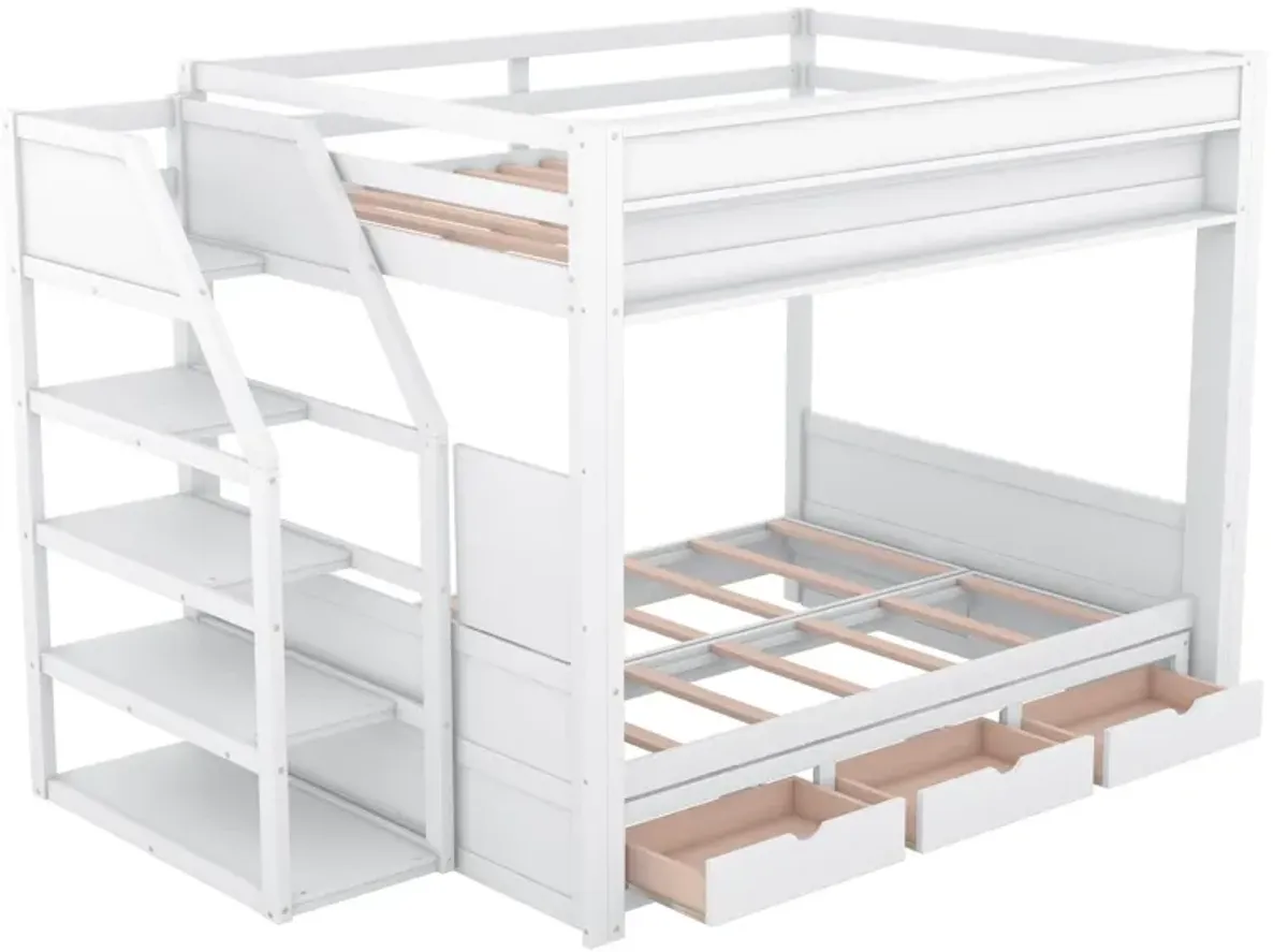 Merax Convertible Bunk Bed with Storage Staircase