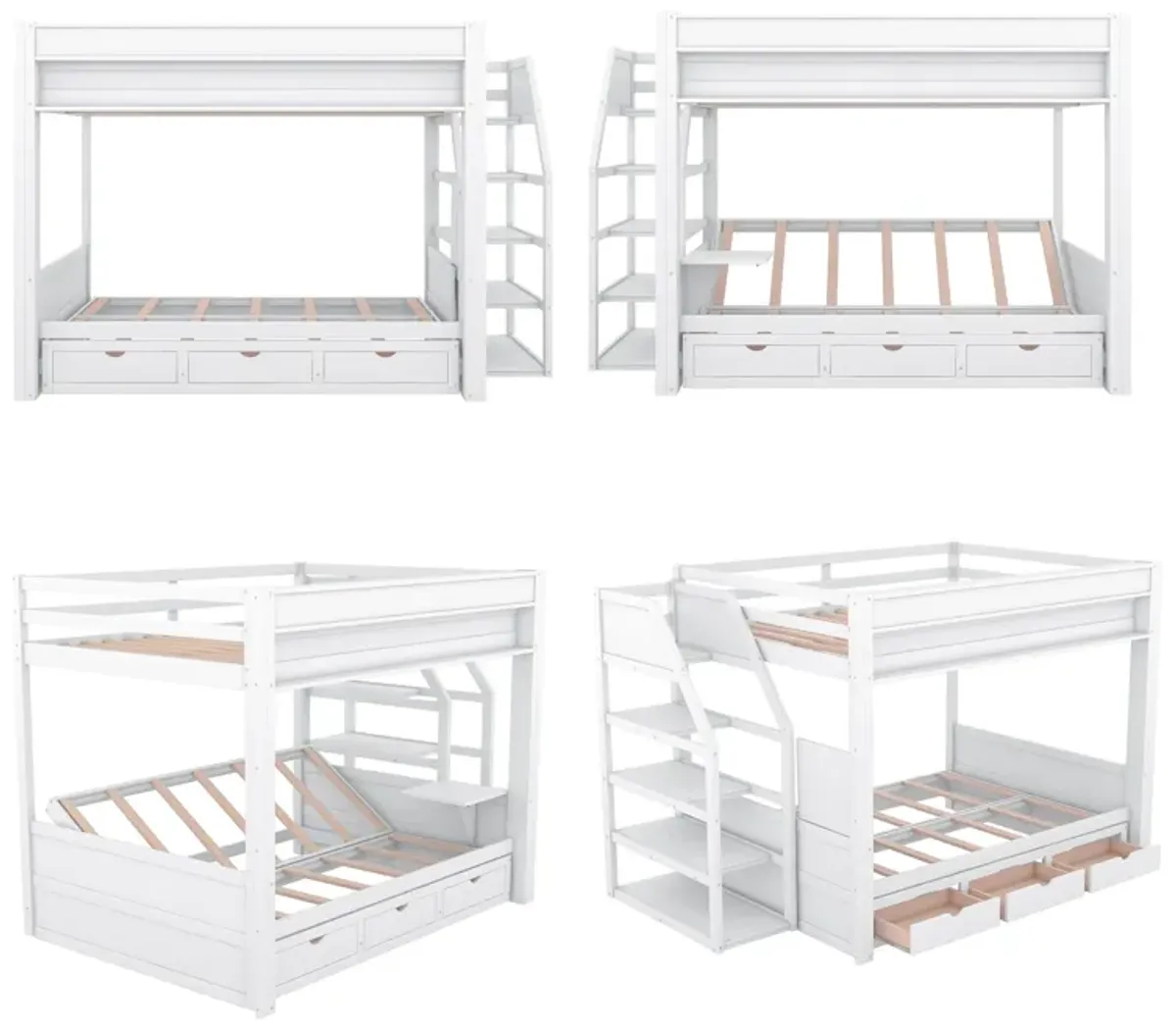 Merax Convertible Bunk Bed with Storage Staircase