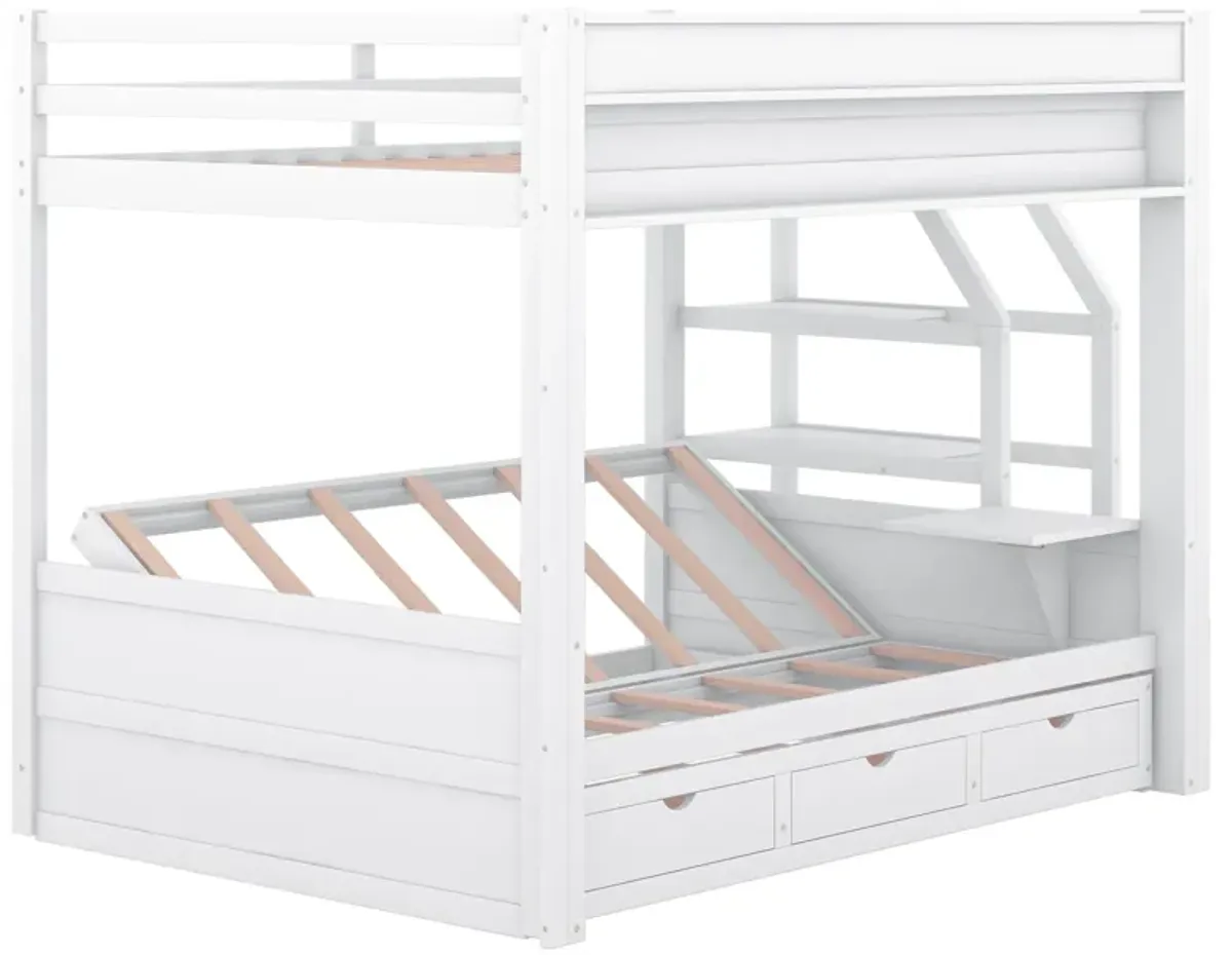 Merax Convertible Bunk Bed with Storage Staircase