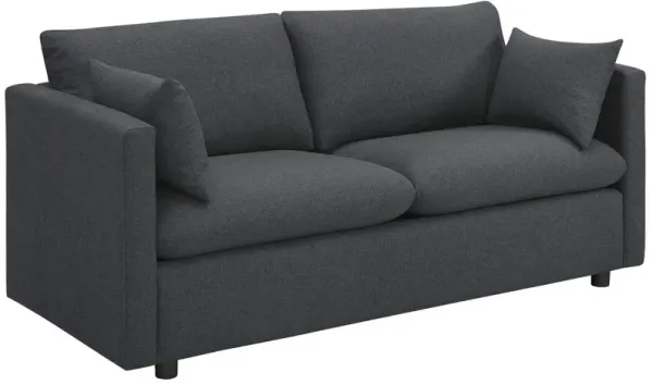 Modway Activate Contemporary Modern Fabric Upholstered Apartment Sofa Couch In Gray