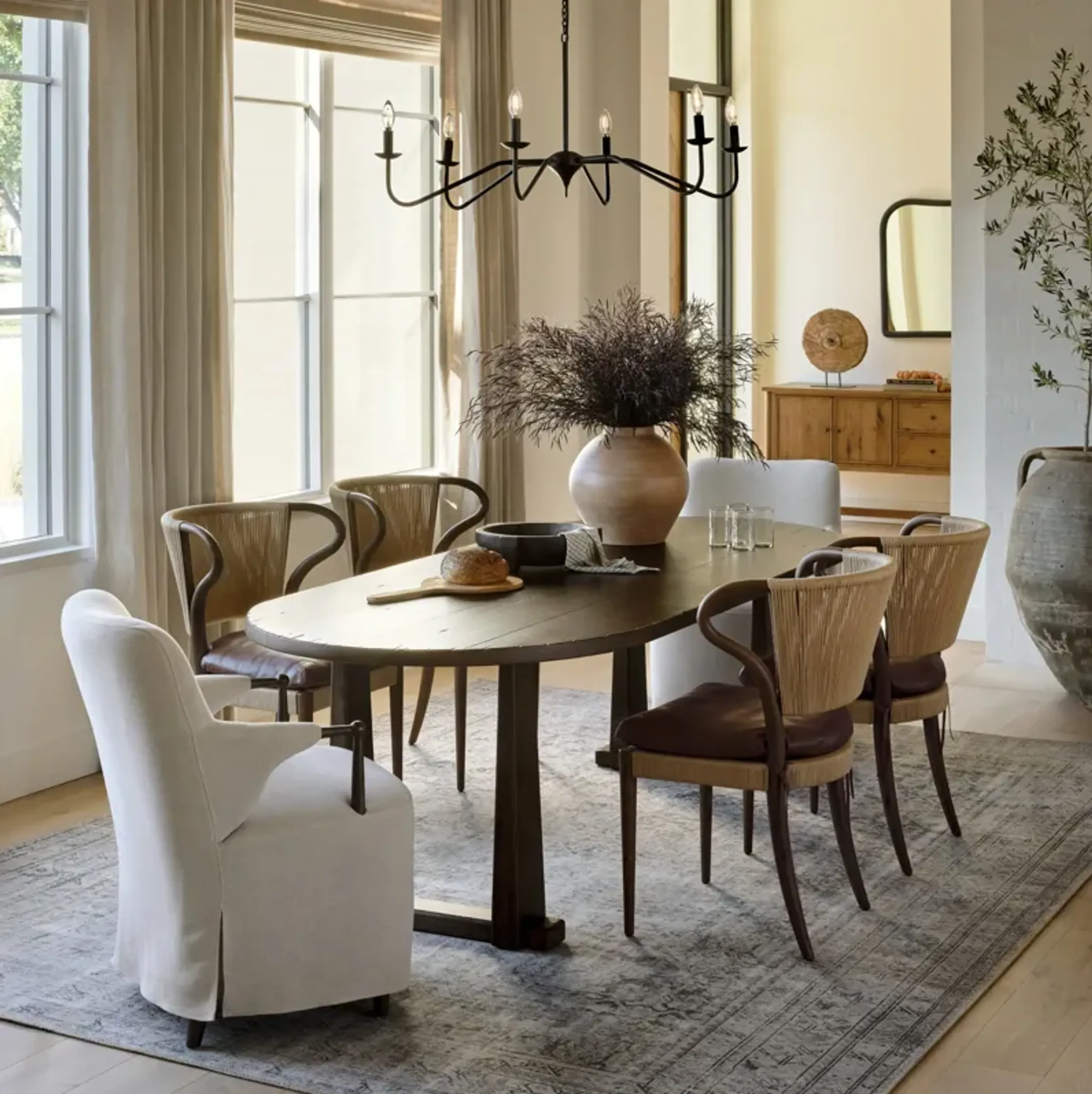 Amira Dulane Mahogany Armless Dining Chair Mathis Home | Furniture.com