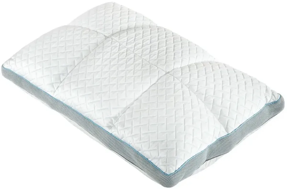 Beda 18 x 27 Queen Size Memory Foam Pillow, Fire Retardant Material, White-Benzara