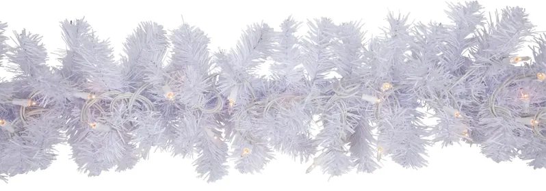 9' x 10" Pre-lit White Mixed Pine Artificial Christmas Garland - Clear Lights