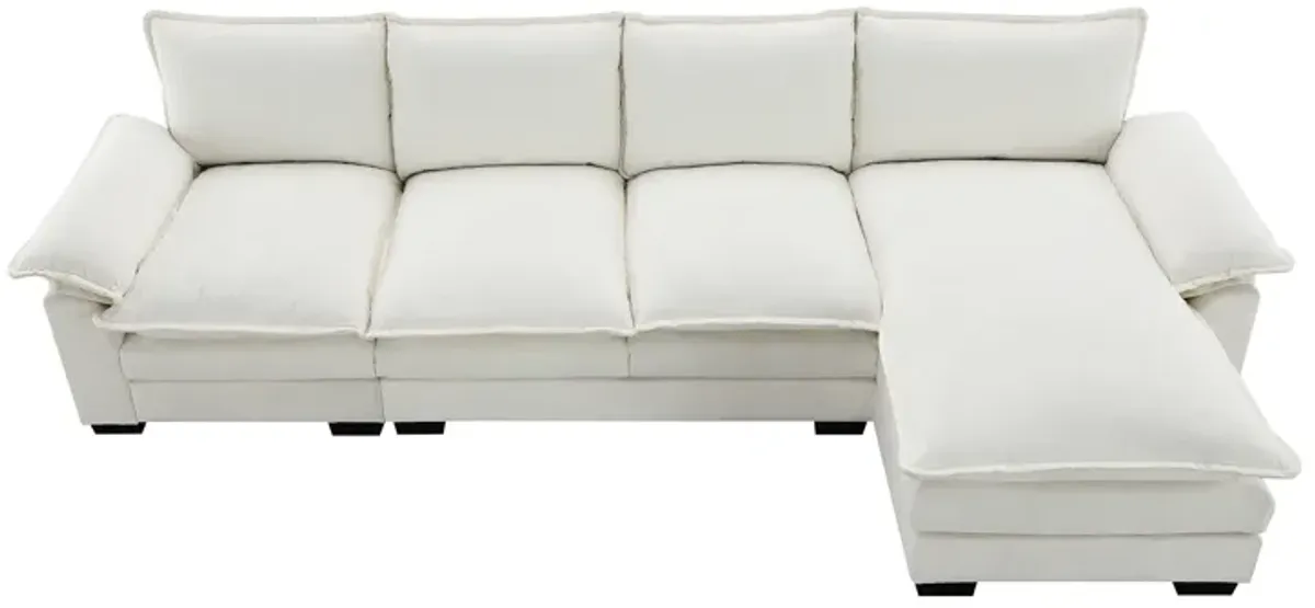 Merax 5-seat Upholstered Cloud Sofa with Double Seat Cushions