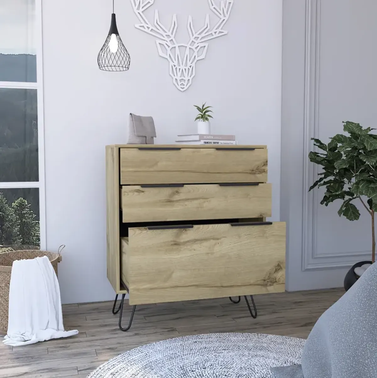 Kirsage 3-Drawer Dresser Light Oak