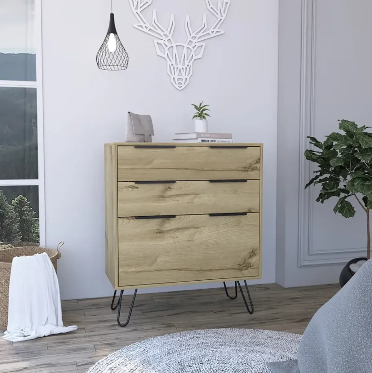 Kirsage 3-Drawer Dresser Light Oak