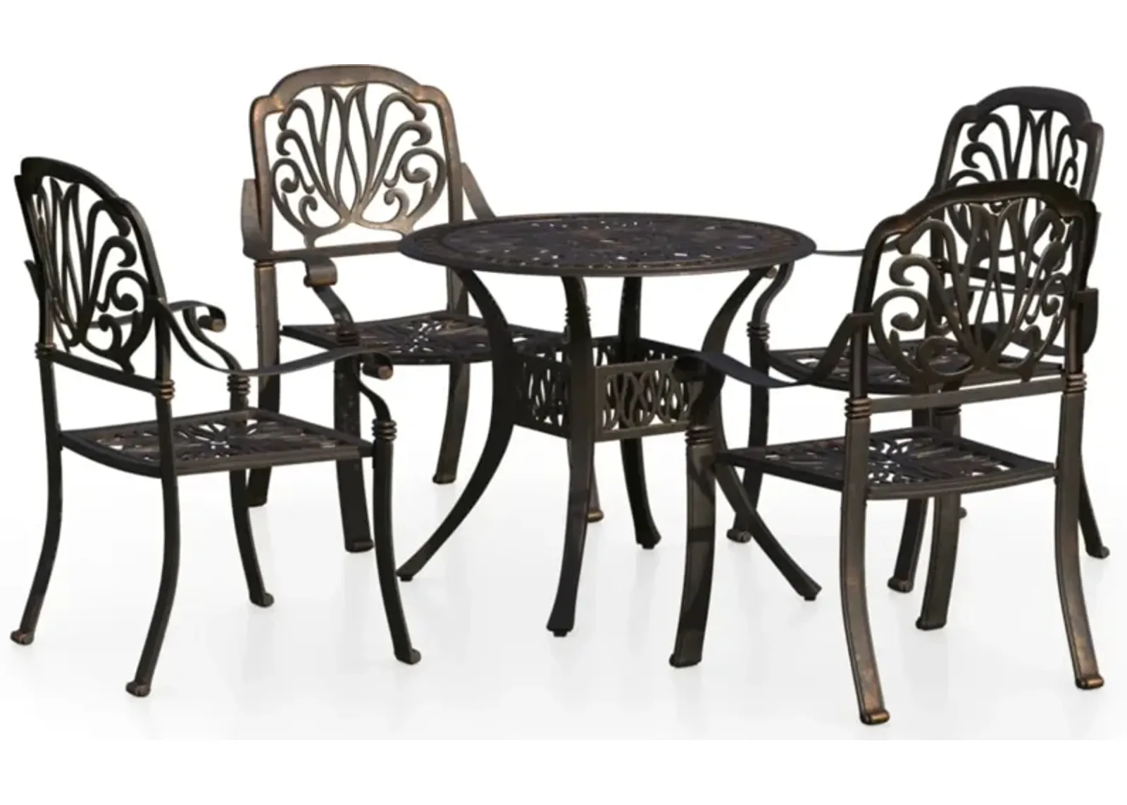 vidaXL 5 Piece Bistro Set Cast Aluminum Bronze