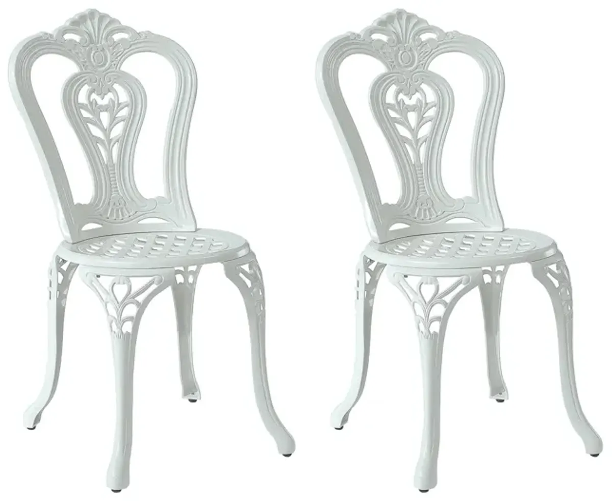 MONDAWE Antique Cast Aluminum Bistro Chairs Hollow Back (Set of 2)