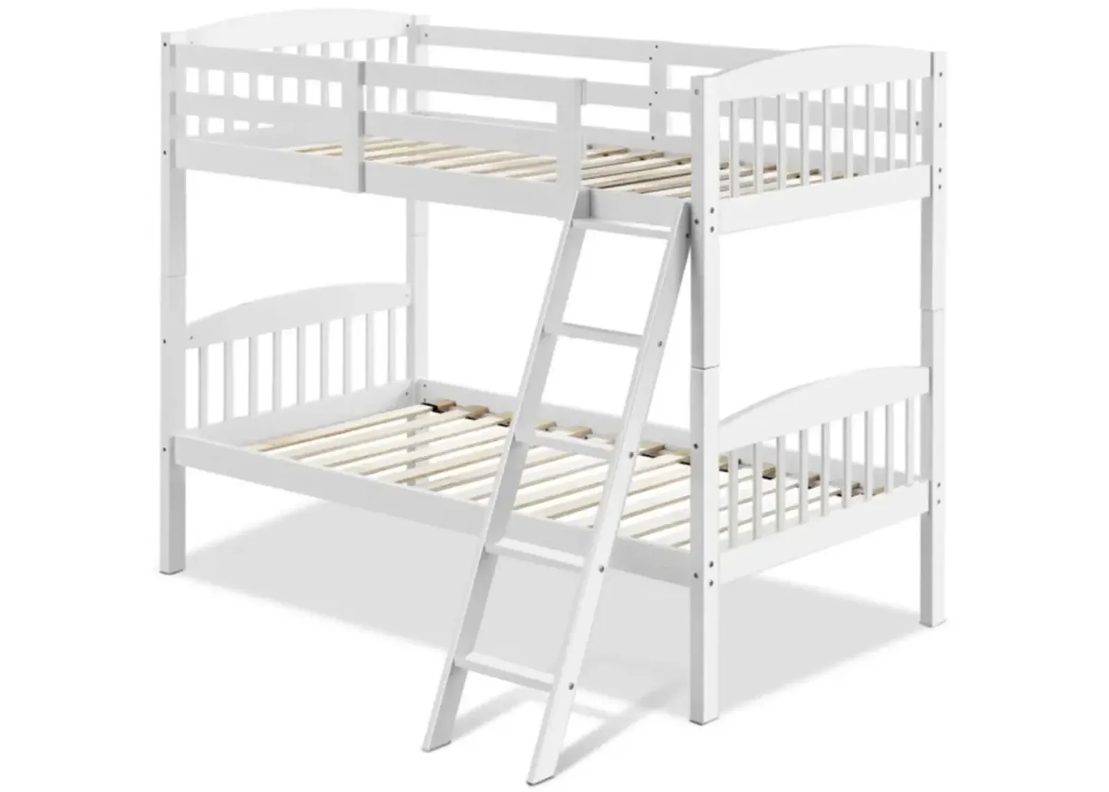 Hardwood Twin Bunk Beds with Individual Kid Bed Ladder