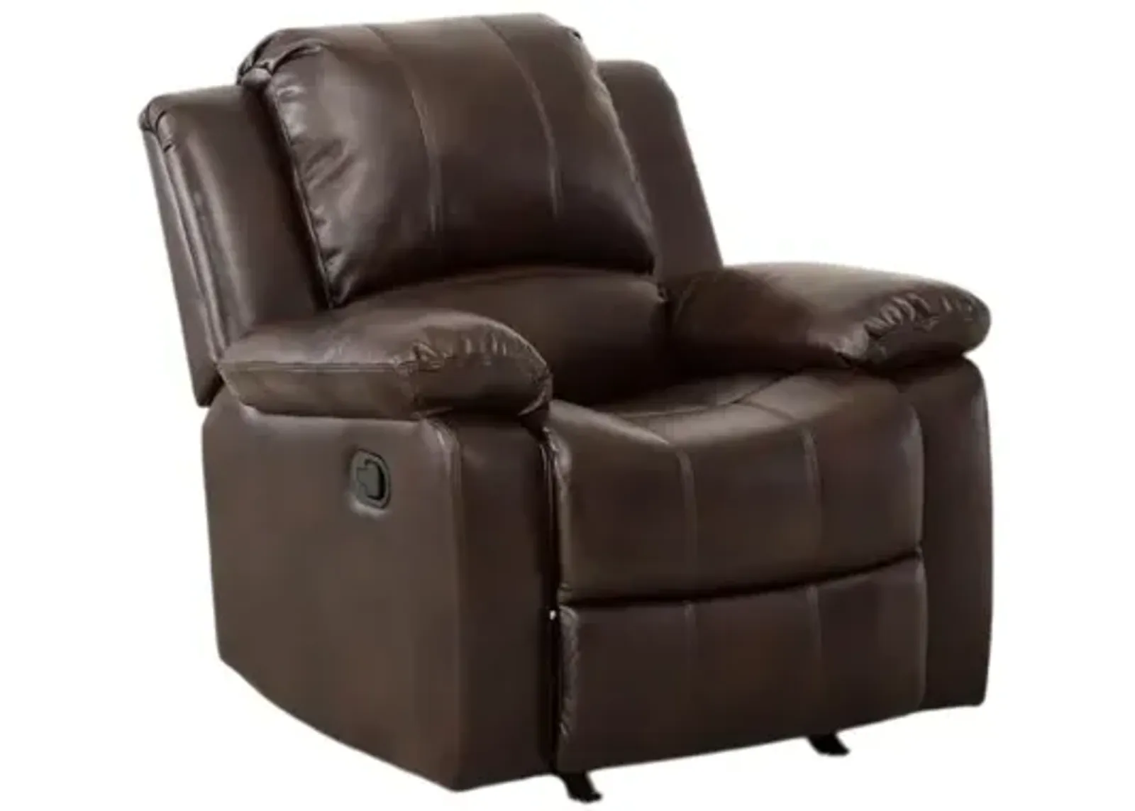 Comfort Pointe Clifton Burnished Brown Leather Gel Glider Rocker Recliner