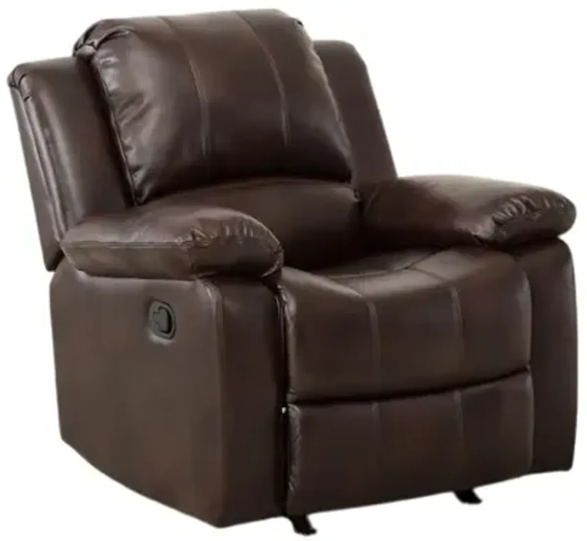 Comfort Pointe Clifton Burnished Brown Leather Gel Glider Rocker Recliner