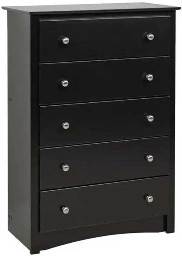 Prepac Black Sonoma 5 Drawer Chest