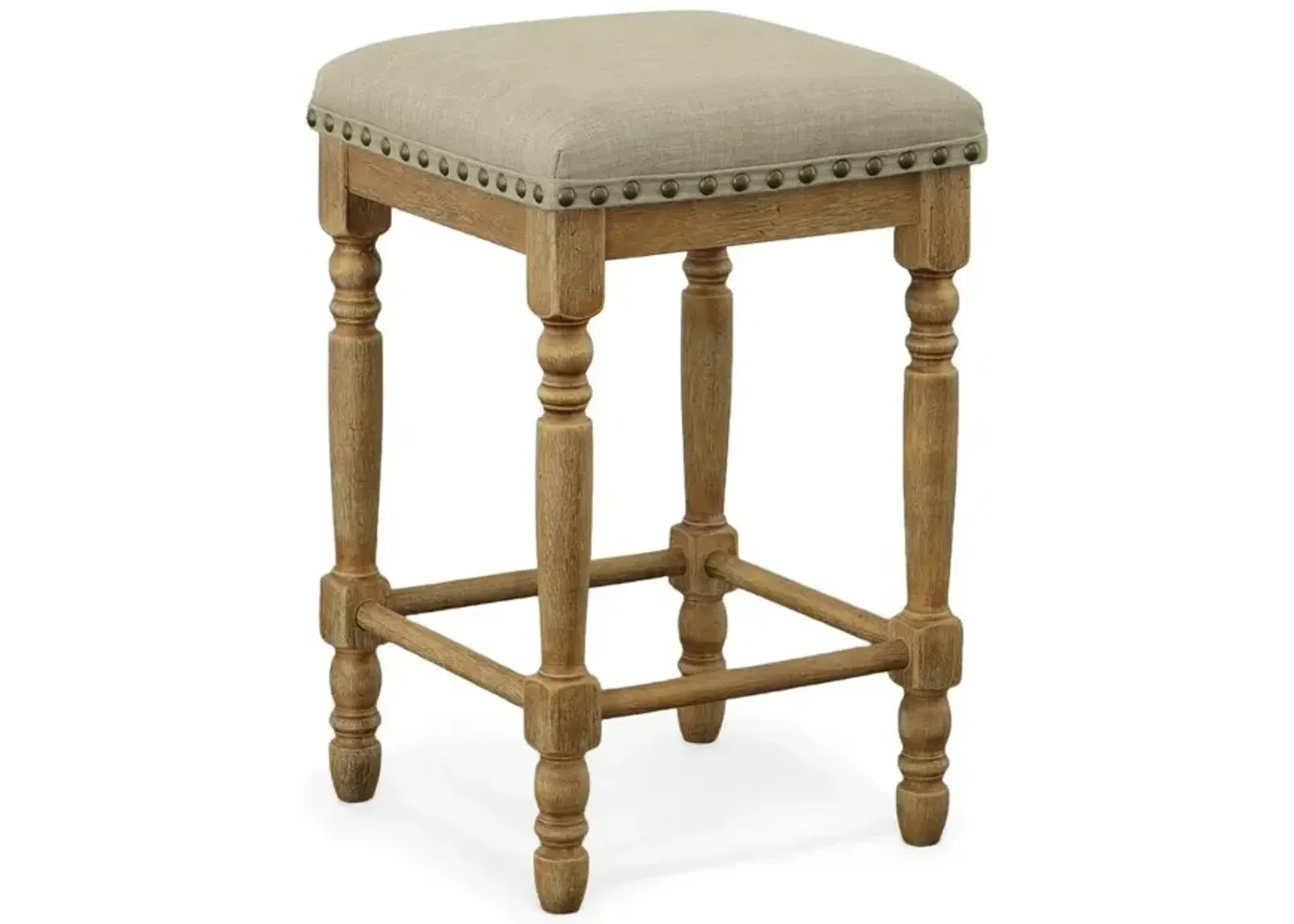 Carolina Living Brittany Deluxe  Barstools - Set of 2 -Vintage Honey - Linen Upholstery