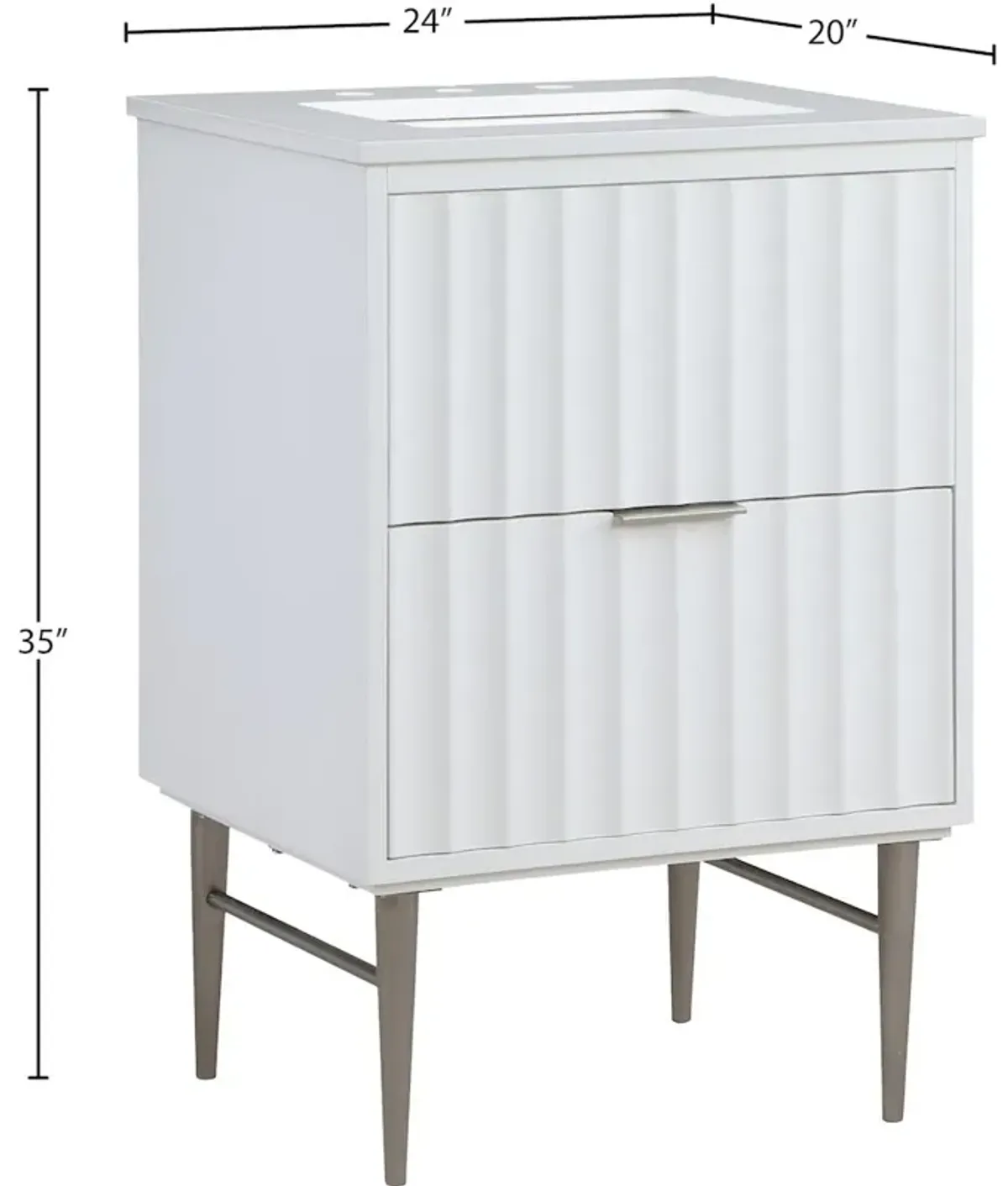 Meridian Furniture Modernist White Bathroom Vanity