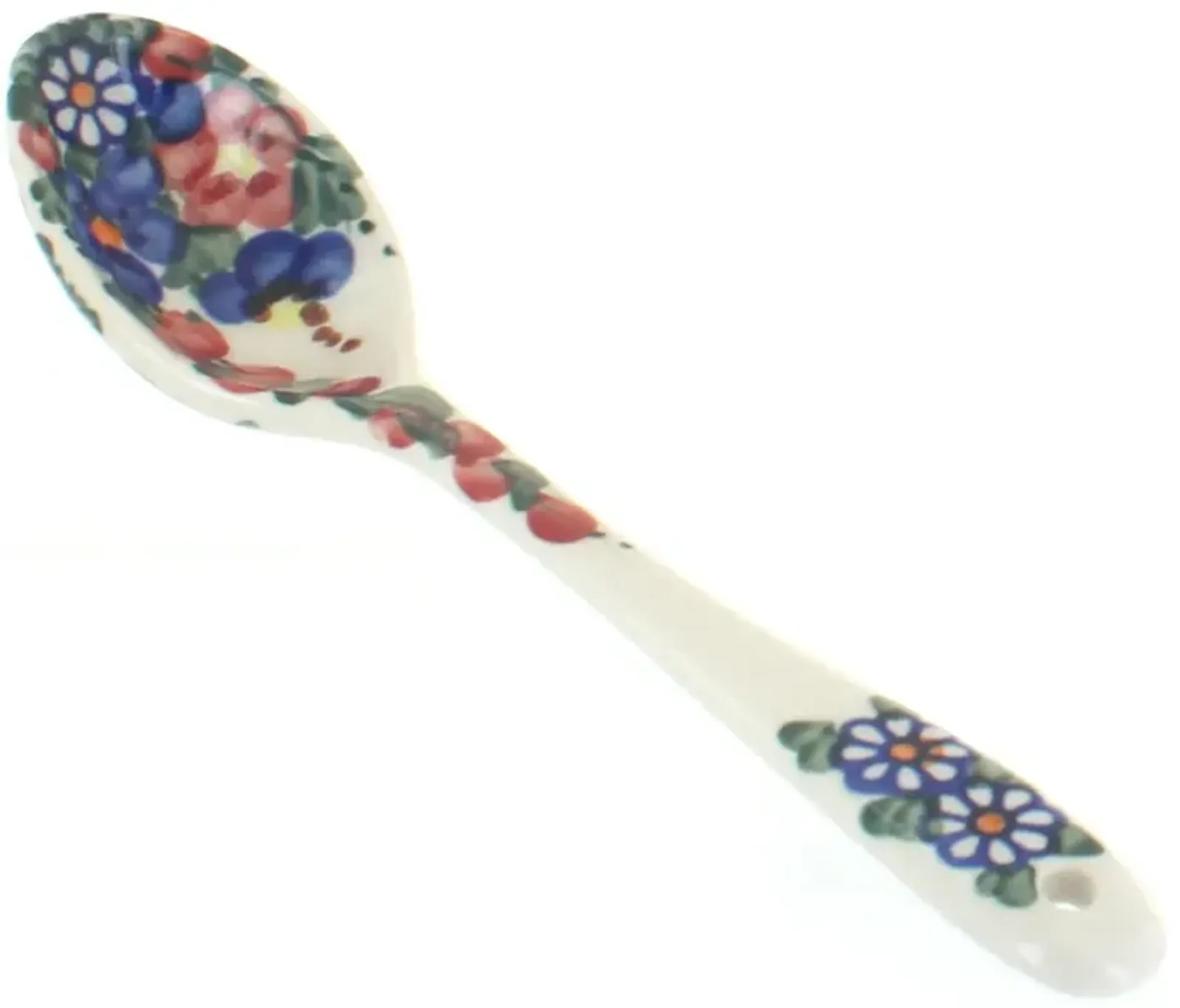 Blue Rose Polish Pottery Butterfly Soup Spoon