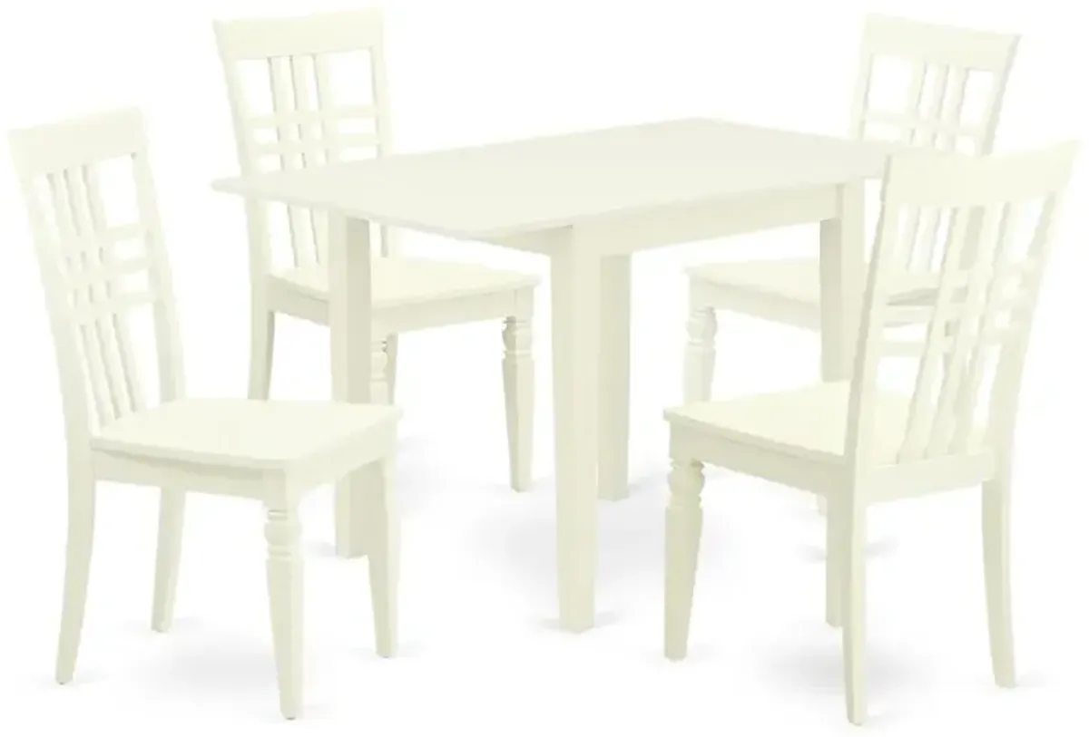 Dining Room Set Linen White, NDLG5-LWH-W