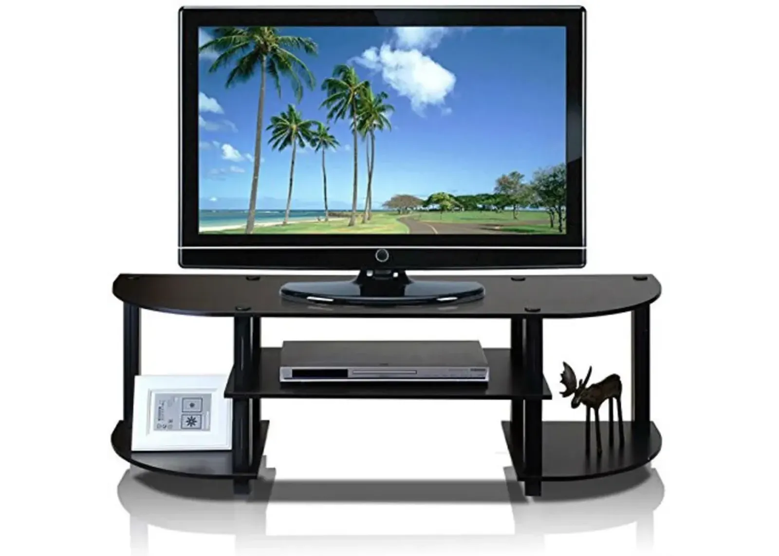 Hivvago Espresso & Black TV Stand Entertainment Center - Fits up to 42-inch TV