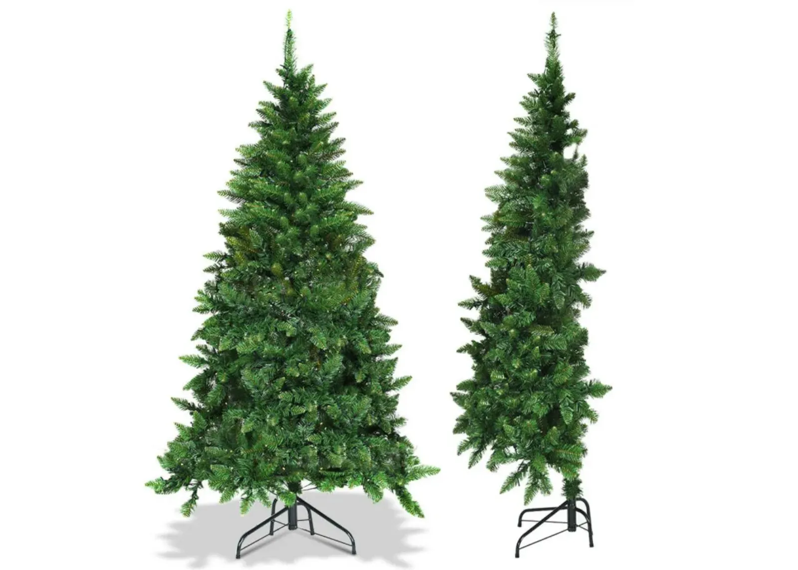 Hivvago Pre-Lit Artificial Half National Christmas Tree with 8 Flash Modes