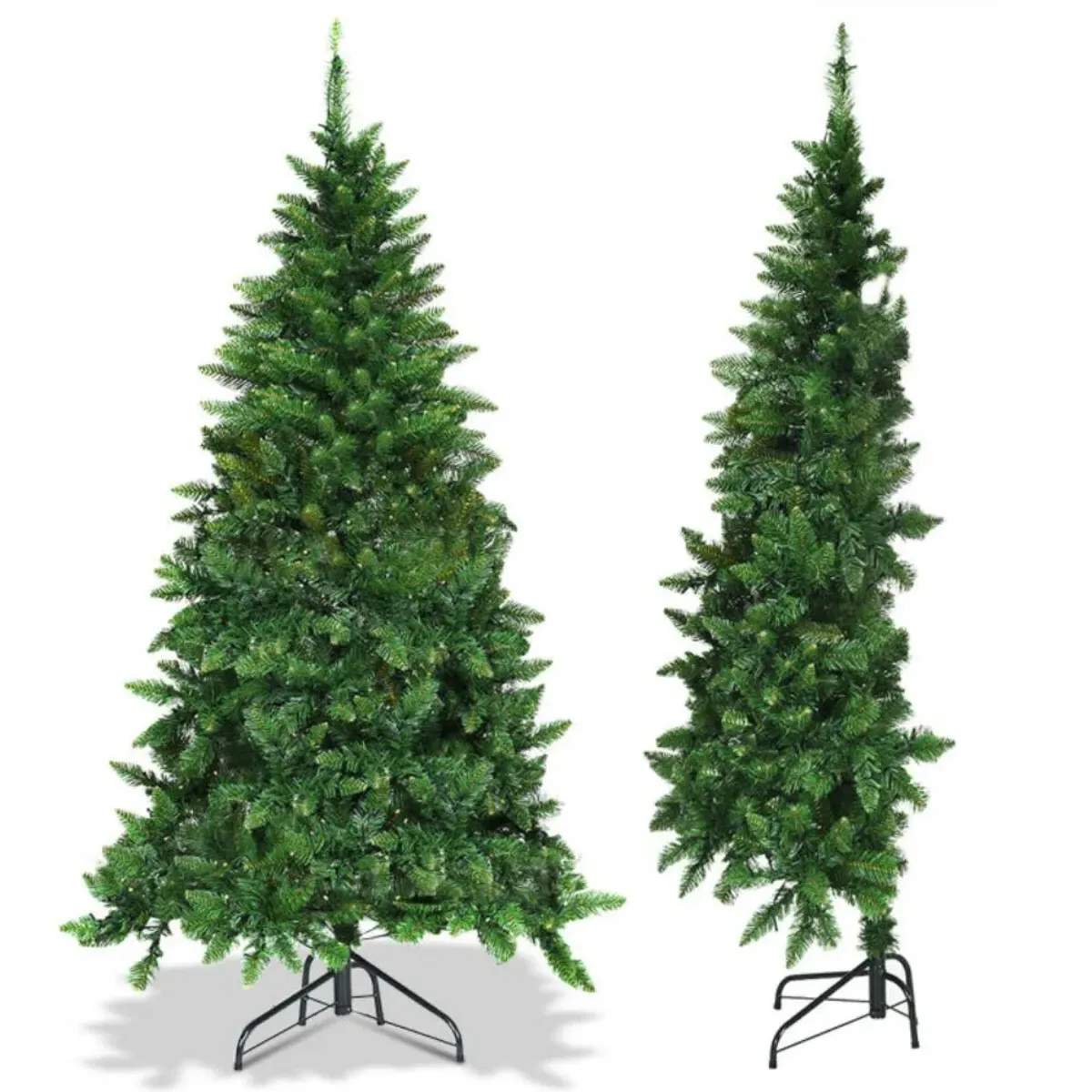 Hivvago Pre-Lit Artificial Half National Christmas Tree with 8 Flash Modes