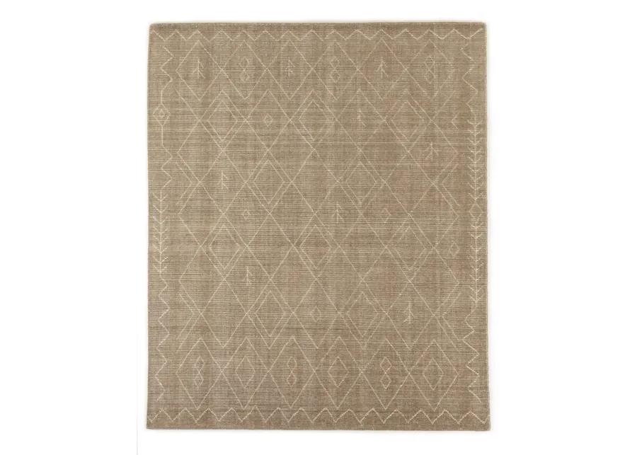 Nador Taupe Moroccan Hand Knotted 9' x 12' Rug