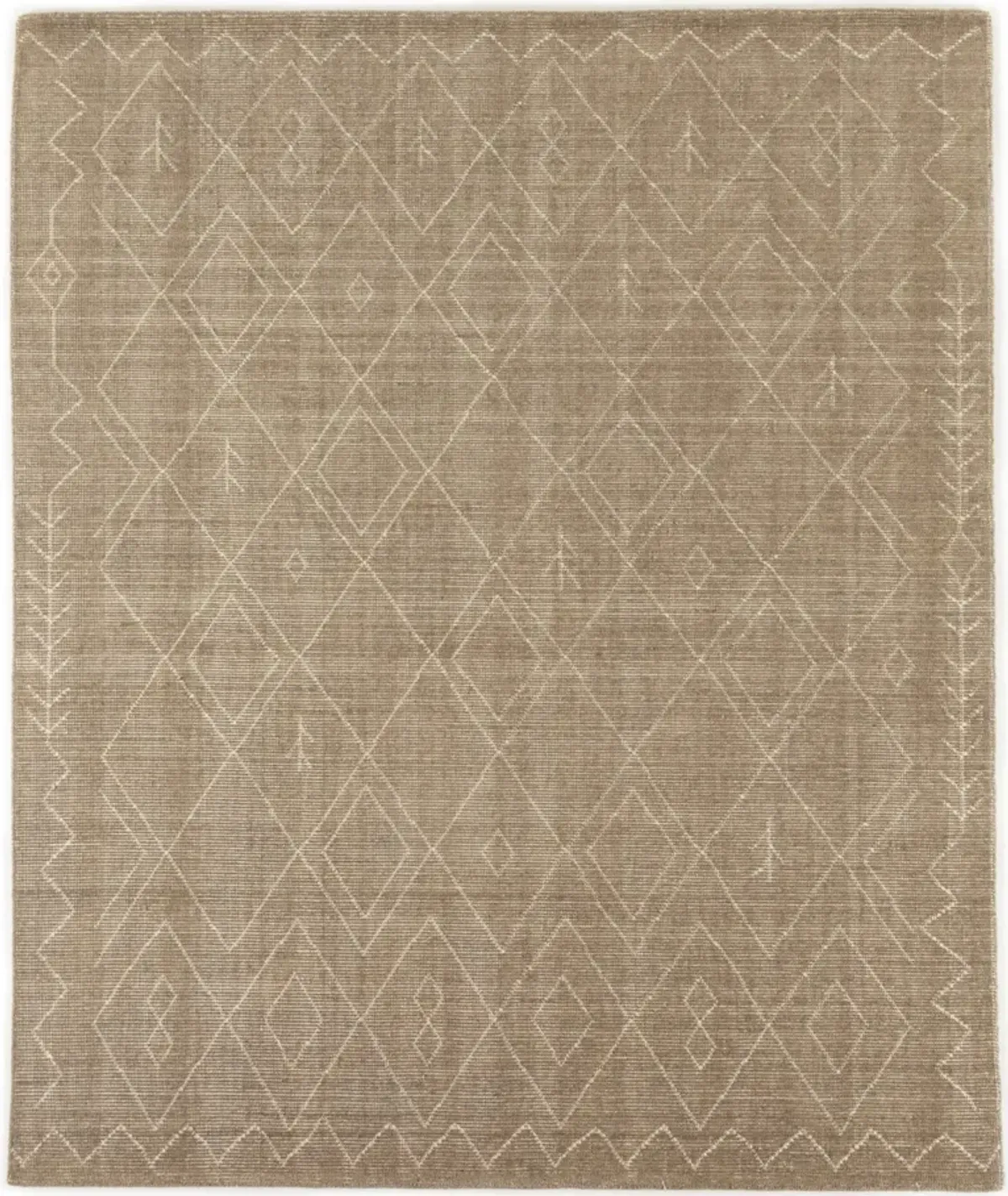 Nador Taupe Moroccan Hand Knotted 9' x 12' Rug