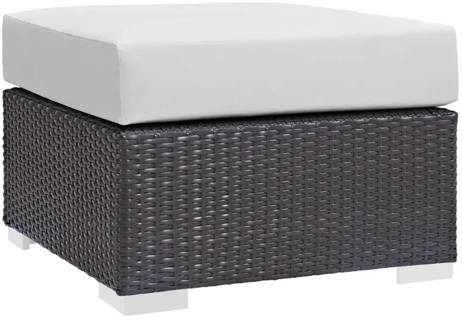 Modway Convene Outdoor Patio Fabric Square Ottoman