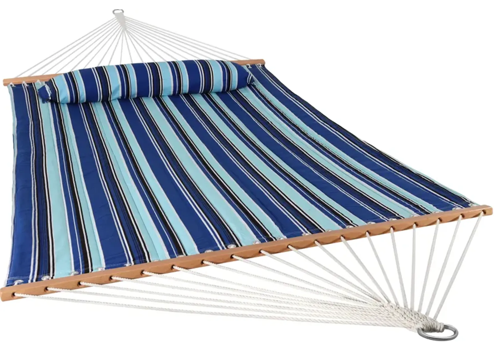 Sunnydaze Large Quilted Hammock with Spreader Bars and Pillow