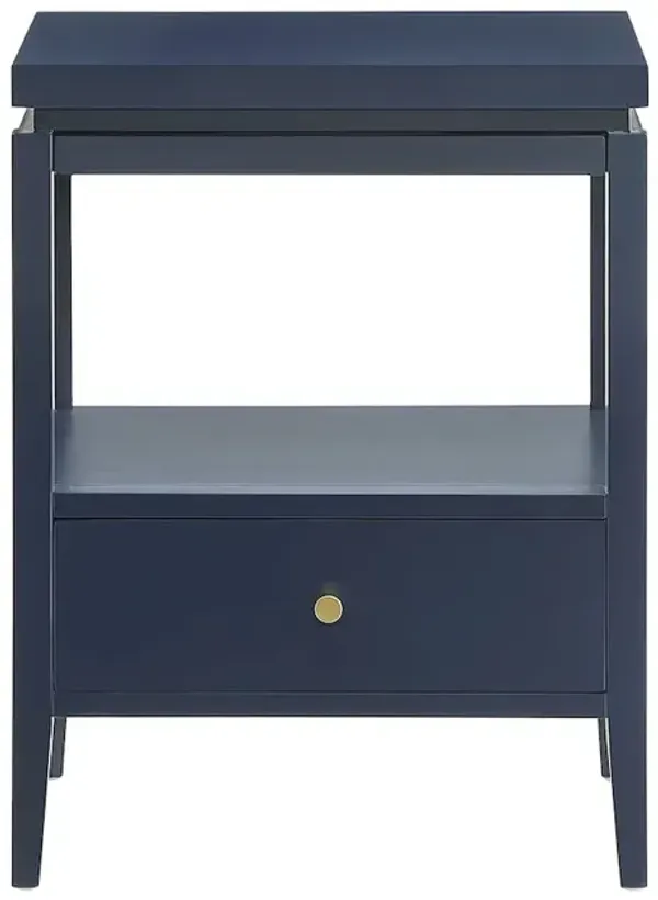 Opava Midnight Blue 1-drawer Nightstand