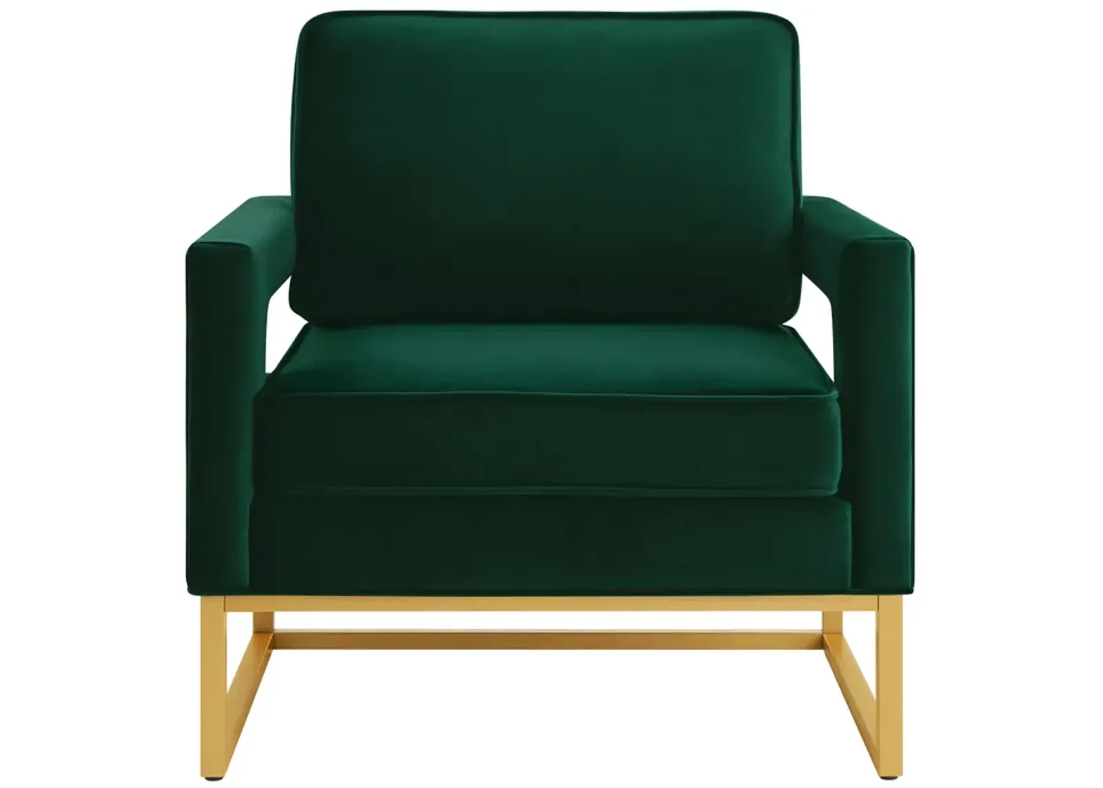 Merax Modern Velvet Accent Chair with Gold Metal Base