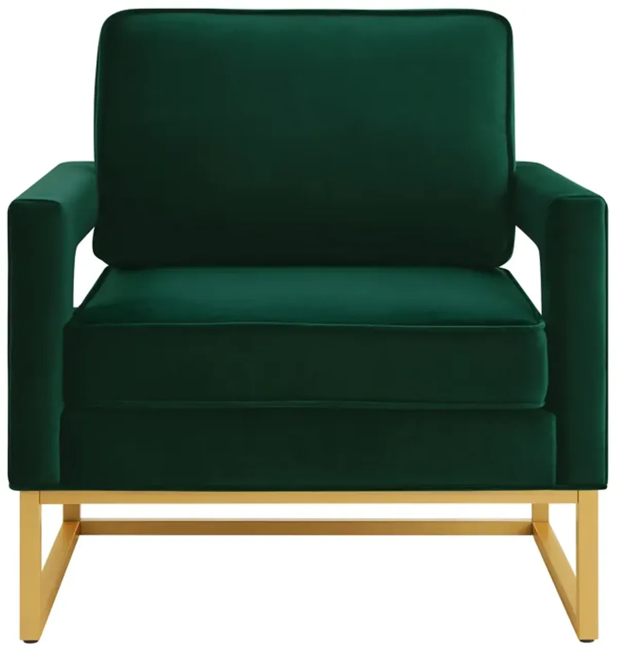 Merax Modern Velvet Accent Chair with Gold Metal Base