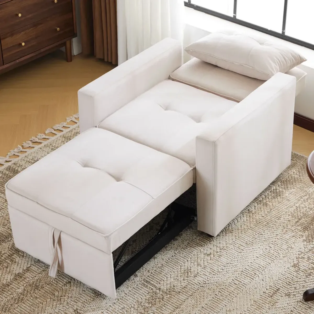 Merax Convertible Sleeper Sofa Chair Bed with Pillow & Pocket