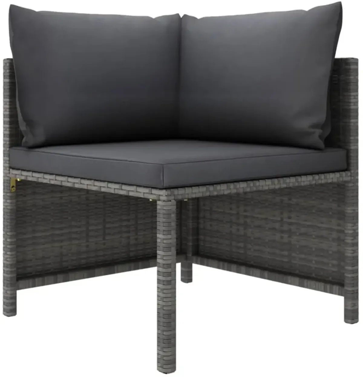 vidaXL 2-Seater Patio Sofa with Cushions Gray Poly Rattan