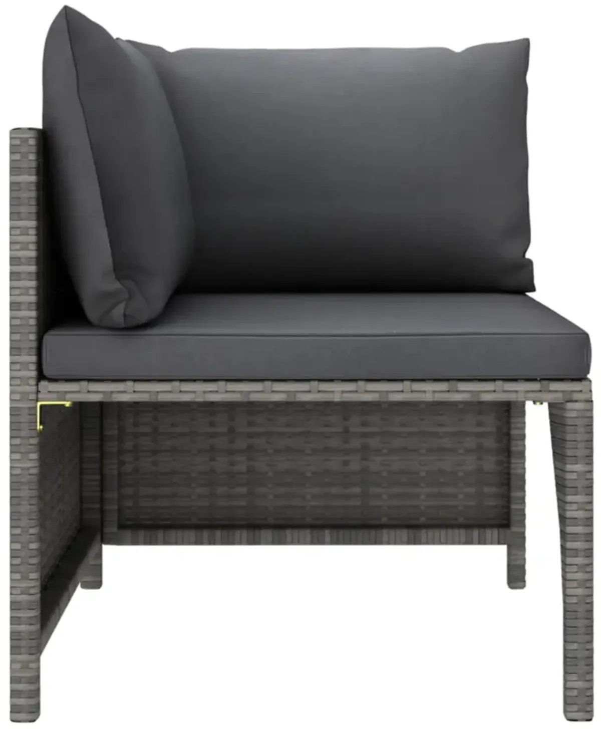 vidaXL 2-Seater Patio Sofa with Cushions Gray Poly Rattan