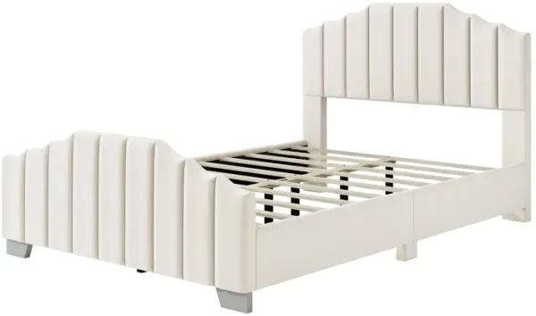 Merax Velvet Upholstered Platform Bed with Headboard