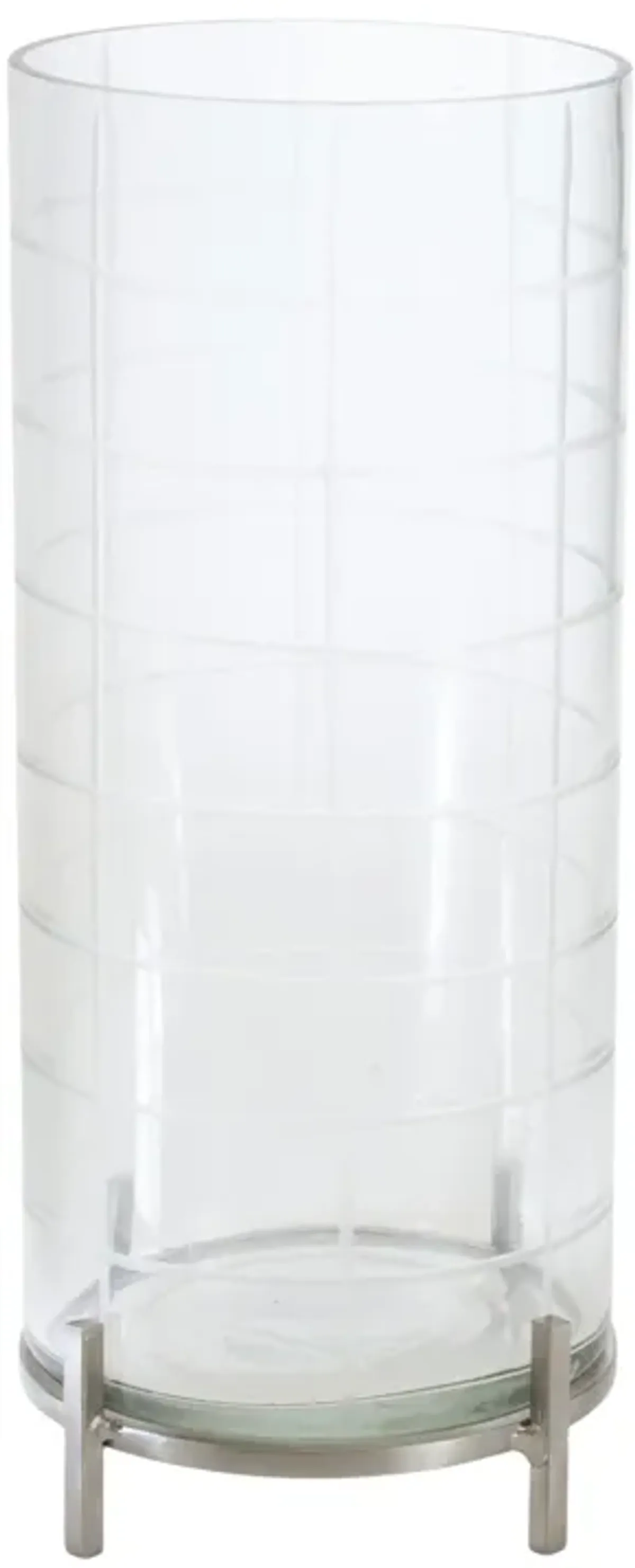 5.5"D x 12"H Candle Holder - Glass and Iron for Timeless Elegance