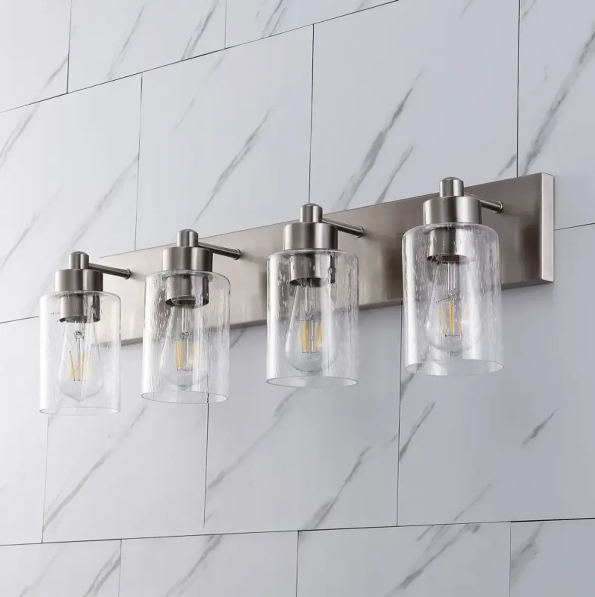 Irving Seeded Glass/Iron Modern Contemporary LED Vanity Light