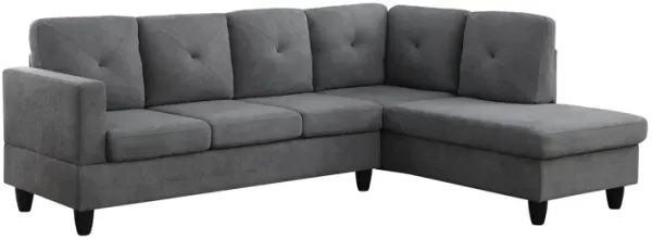Ivan Dark Gray Woven Sectional Sofa With Right Facing Chaise
