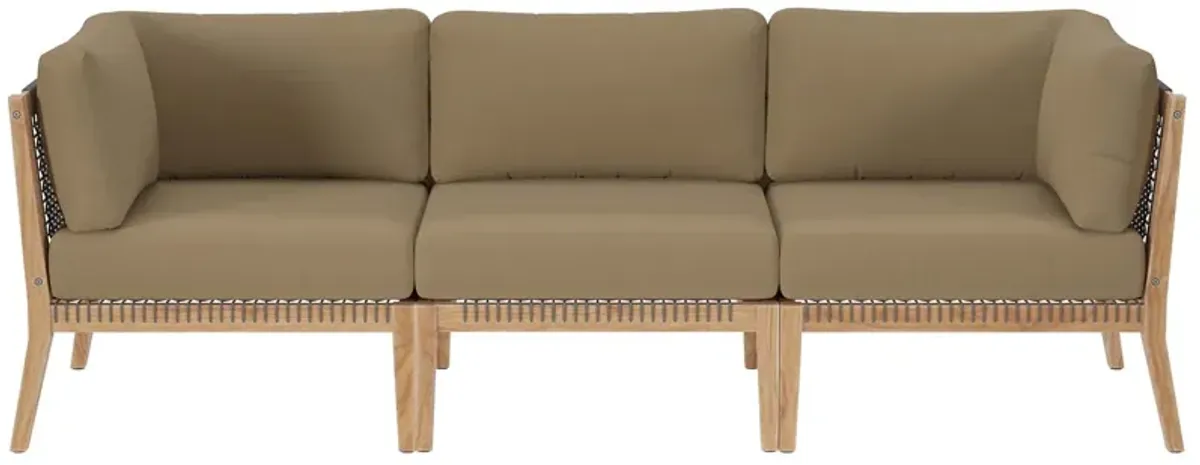 Modway - Clearwater Outdoor Patio Teak Wood Sofa