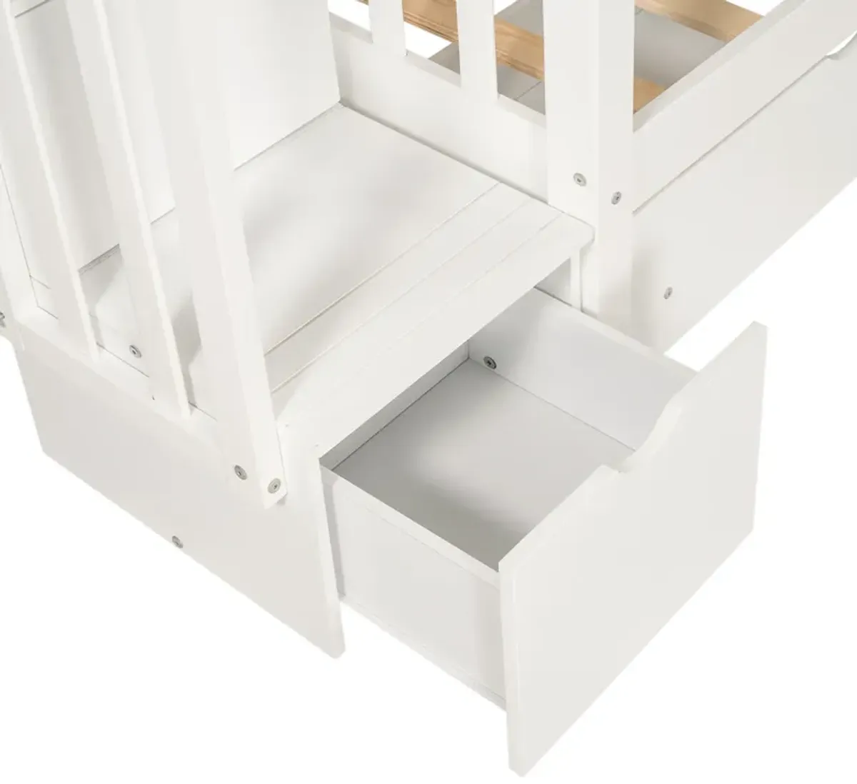 Merax Bunk Bed with Shelves and 6 Storage Drawers